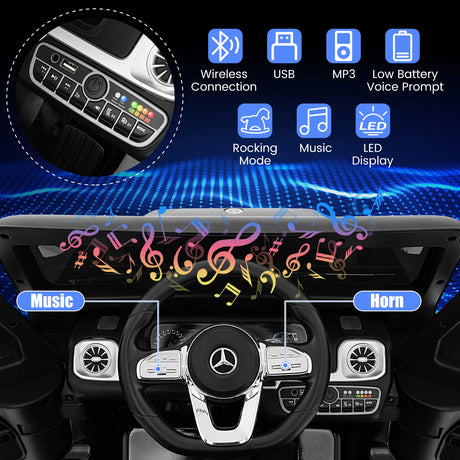 12V Licensed Mercedes-Benz Kids Ride-on Car with Remote Control-Black