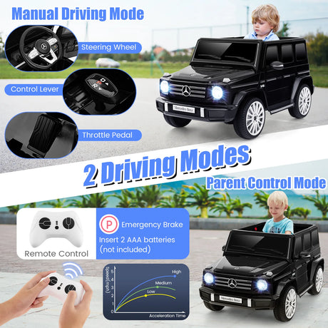 12V Licensed Mercedes-Benz Kids Ride-on Car with Remote Control-Black
