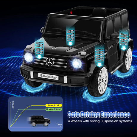 12V Licensed Mercedes-Benz Kids Ride-on Car with Remote Control-Black