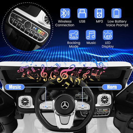 12V Licensed Mercedes-Benz Kids Ride-on Car with Remote Control-White