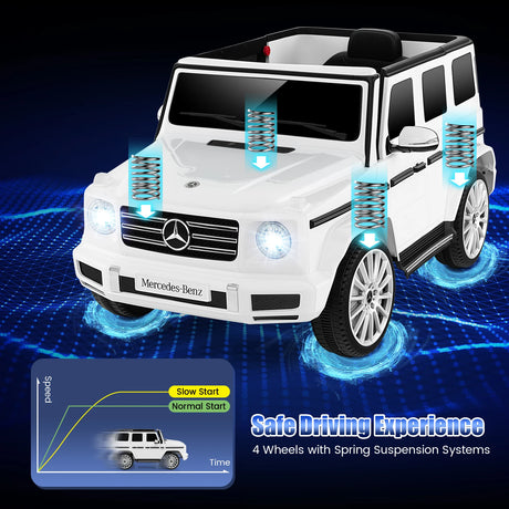 12V Licensed Mercedes-Benz Kids Ride-on Car with Remote Control-White