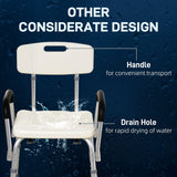 HOMCOM Adjustable Shower Chair, Shower Seat, Portable Medical Stool with Adjustable Back and Armrest for Mobility