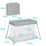 Lightweight Folding Playpen with Zipper Access Door-Silver
