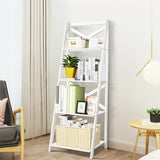 Modern 4-Tier Ladder with Storage Shelf for Home and Office