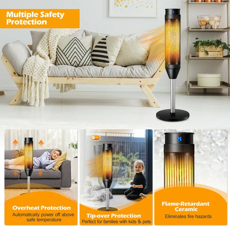 Electric Tower Fan / Heater with Digital Timer & Remote