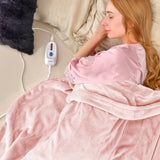 130 x 180 cm Electric Heated Blanket with 4 Heating Levels-Pink