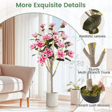Faux Wedding Flower Plant with Elegant PEVA Leaves and Multi-branch Trunks-Pink
