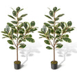 2 Pack 130cm Tall Artificial Bird of Paradise Plant with 46 Multi-colored PEVA Leaves-Green