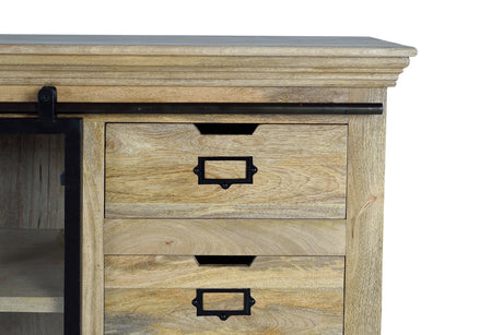 Giner and Colomer - Industrial Mango Wood & Metal Sideboard With 6 Drawers & 2 Sliding Doors