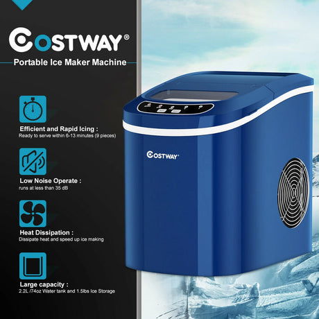 2.2ltr Automatic Electric Ice Cube Maker-Blue