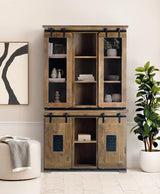 Giner and Colomer - Industrial Mango Wood Pantry With 4 Sliding Doors