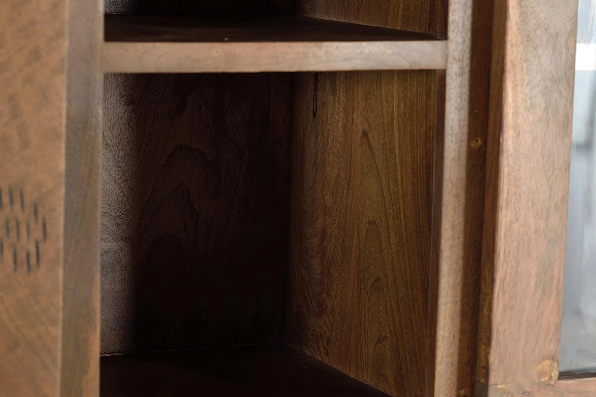 Giner and Colomer - Industrial Mango Wood Pantry With 4 Sliding Doors