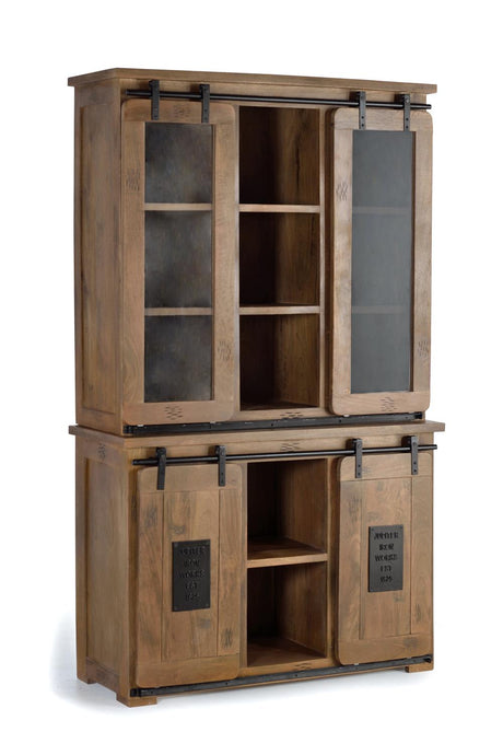 Giner and Colomer - Industrial Mango Wood Pantry With 4 Sliding Doors