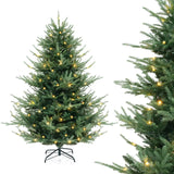 135 cm Artificial Christmas Tree Faux Hinged Xmas Tree with 442 Branch Tips-4.5 FT