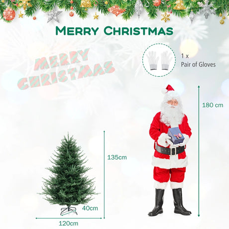 135 cm Artificial Christmas Tree Faux Hinged Xmas Tree with 442 Branch Tips-4.5 FT