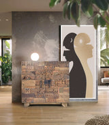 Giner and Colomer - 2-Door Mango Wood Sideboard With Recovered Wood Door Details