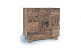 Giner and Colomer - 2-Door Mango Wood Sideboard With Recovered Wood Door Details