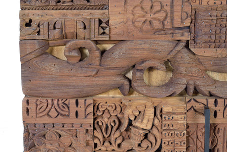 Giner and Colomer - Mango Wood Sideboard With 2 Doors, 3 Drawers & Recovered Wood Details