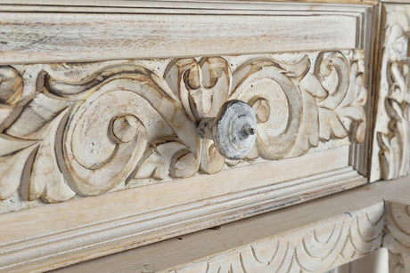 Giner and Colomer - Mango Wood Sideboard With 2 Doors & 2 Drawers, Hand-Carved