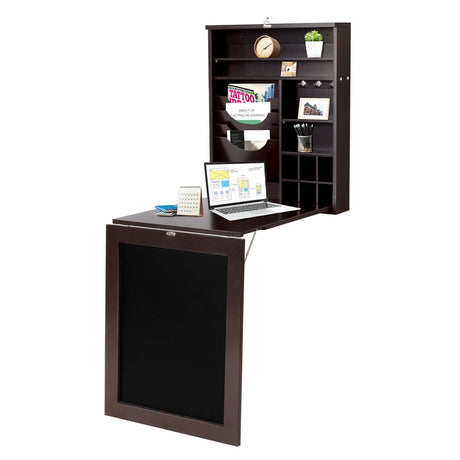 Space Saver Convertible Wall Mounted Desk-Coffee
