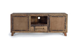 Giner and Colomer - Recovered Railway Sleeper Wood TV Cabinet With 1 Drawer & 2 Metal Doors