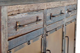 Giner and Colomer - Recovered Railway Sleeper Wood Sideboard With 3 Drawers & 3 Metal Doors