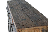 Giner and Colomer - Recovered Railway Sleeper Wood Sideboard With 3 Drawers & 3 Metal Doors