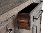 Giner and Colomer - Recovered Railway Sleeper Wood Sideboard With 3 Drawers & 3 Metal Doors