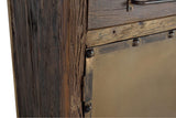 Giner and Colomer - Recovered Railway Sleeper Wood Sideboard With 3 Drawers & 2 Metal Doors