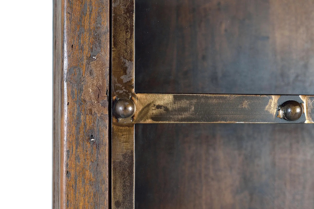 Giner and Colomer - Recovered Railway Sleeper Wood Showcase With 2 Doors