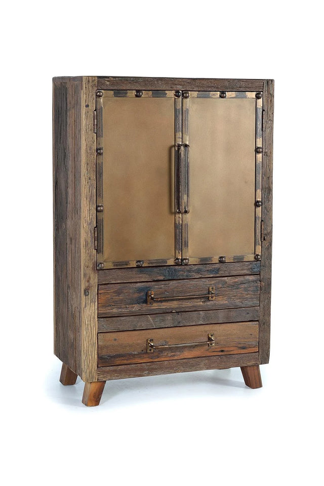 Giner and Colomer - Recovered Railway Sleeper Wood Sideboard With 2 Doors & 2 Drawers