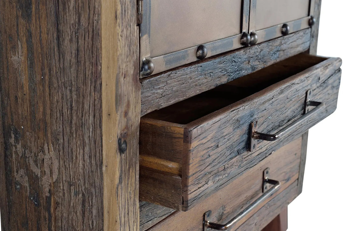 Giner and Colomer - Recovered Railway Sleeper Wood Sideboard With 2 Doors & 2 Drawers