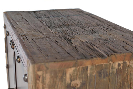 Giner and Colomer - Recovered Railway Sleeper Wood Sideboard With 2 Doors & 2 Drawers
