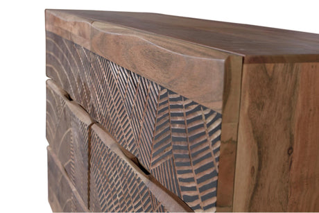 Giner and Colomer - 6-Drawer Acacia Wood Chest With Metal Legs