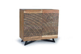 Giner and Colomer - 2-Door Acacia Wood Sideboard With Metal Legs