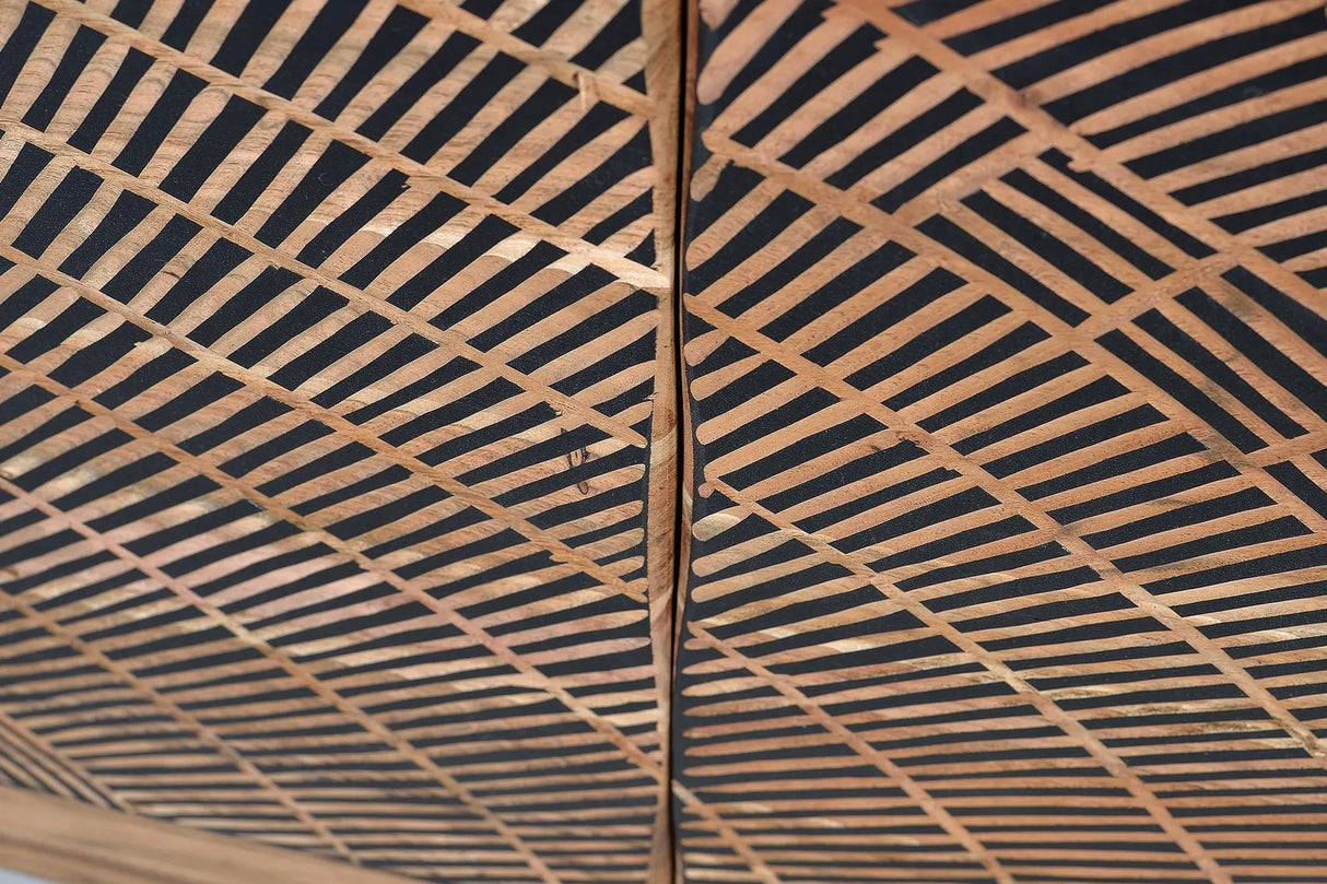 Giner and Colomer - 2-Door Acacia Wood Sideboard With Metal Legs