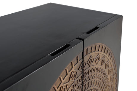 Giner and Colomer - 4-Door Mango Wood Sideboard With Metal Base