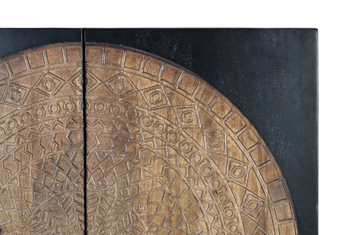 Giner and Colomer  2-Door Display Cabinet In Mango Wood With Metal Base