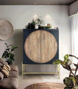 Giner and Colomer  2-Door Display Cabinet In Mango Wood With Metal Base