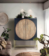 Giner and Colomer – 2-Door Display Cabinet In Mango Wood With Metal Base