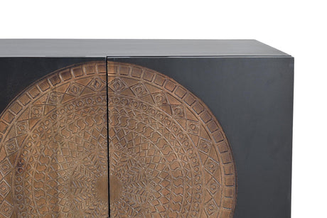 Giner and Colomer - 4-Door Mango Wood Sideboard With Metal Legs