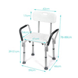 6 Adjustable Height Safety Bathtub Shower Chair with 330lbs Large Weight Capacity