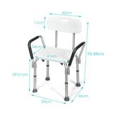 6 Adjustable Height Safety Bathtub Shower Chair with 330lbs Large Weight Capacity