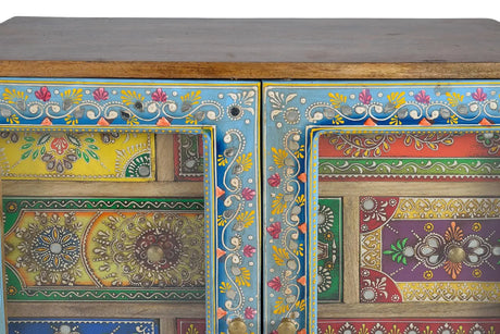 Giner and Colomer - 7-Drawer, 2-Door Mango Wood Chest With Hand-Painted Finish