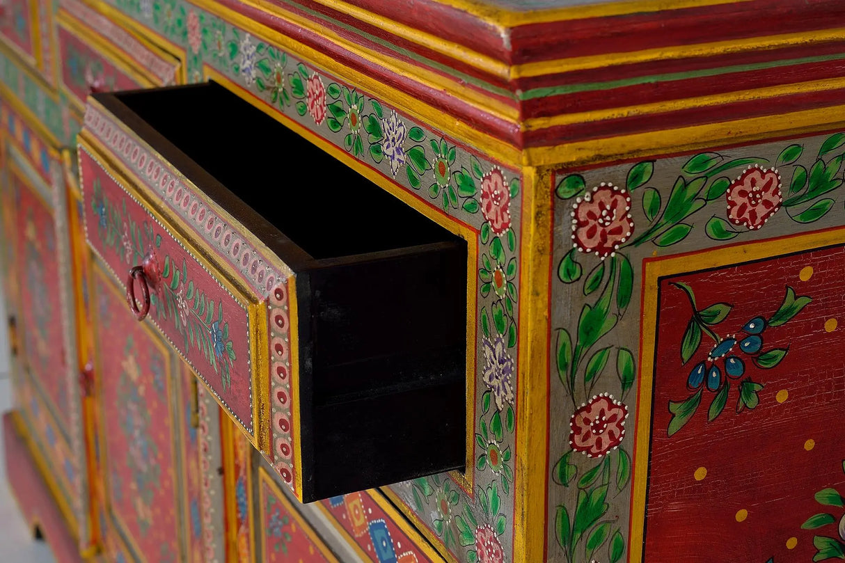Giner and Colomer - Hand-Painted Mango & MDF Sideboard (3 Drawers, 3 Doors)