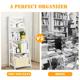 Modern 4-Tier Ladder with Storage Shelf for Home and Office