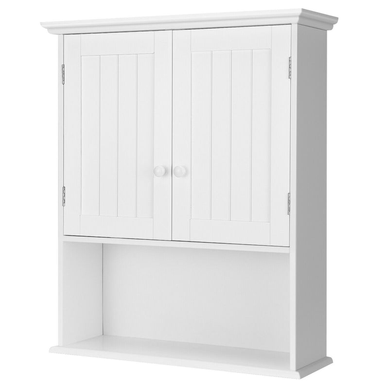 Multi-Purpose Wall Cabinet Storage with 2-Door for Bathroom White