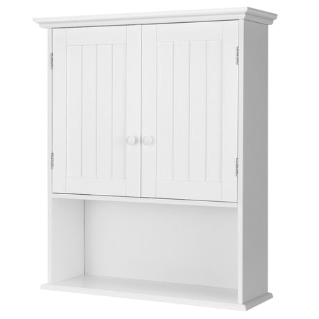 Multi-Purpose Wall Cabinet Storage with 2-Door for Bathroom White