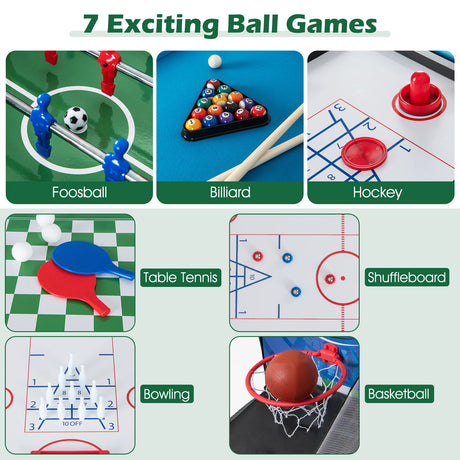 14-in-1 Combo Game Table Set Multi Game Table with Foosball