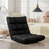 14-Position Adjustable Folding Lazy Gaming Sofa-Black